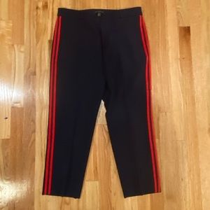 Banana Republic Navy Avery Pants with Red Tuxedo Stripes